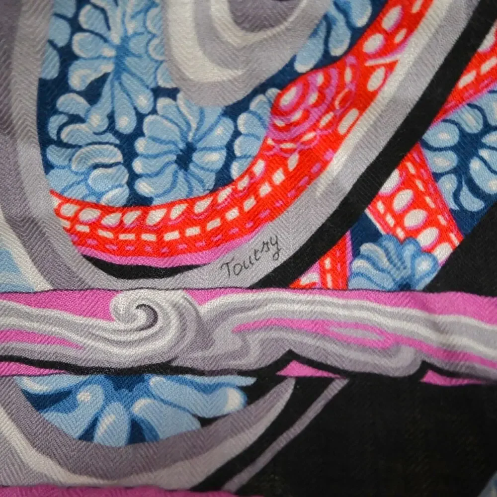 Hermes 'de la mer au ciel' Multicolored Shawl - Picture 6 of 16